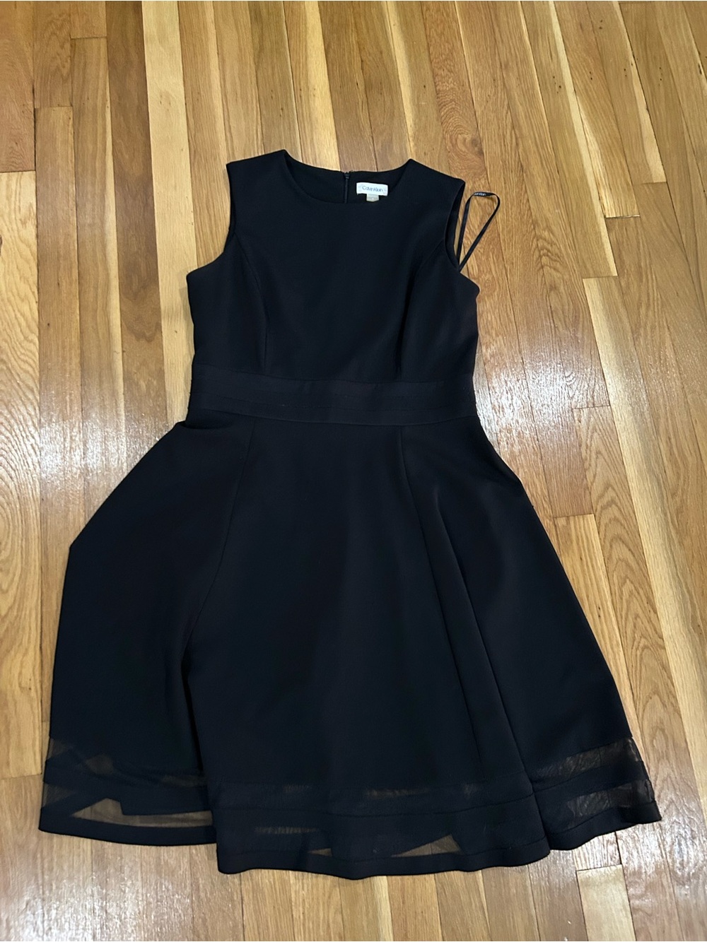 Used Women’s Calvin Klein One-Shoulder Black Fit & Flare Dress Size 12